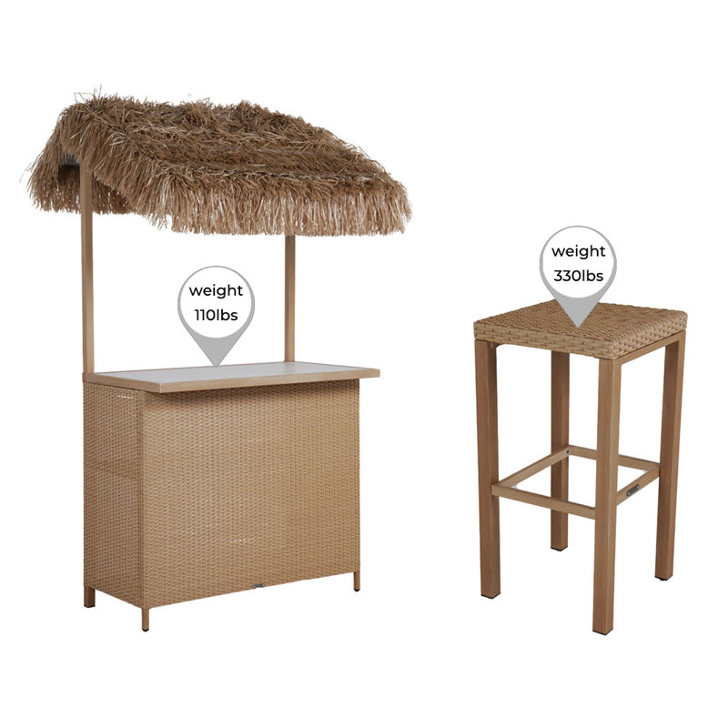 Grand Patio Wicker Bar Set with Stools & Reviews Wayfair